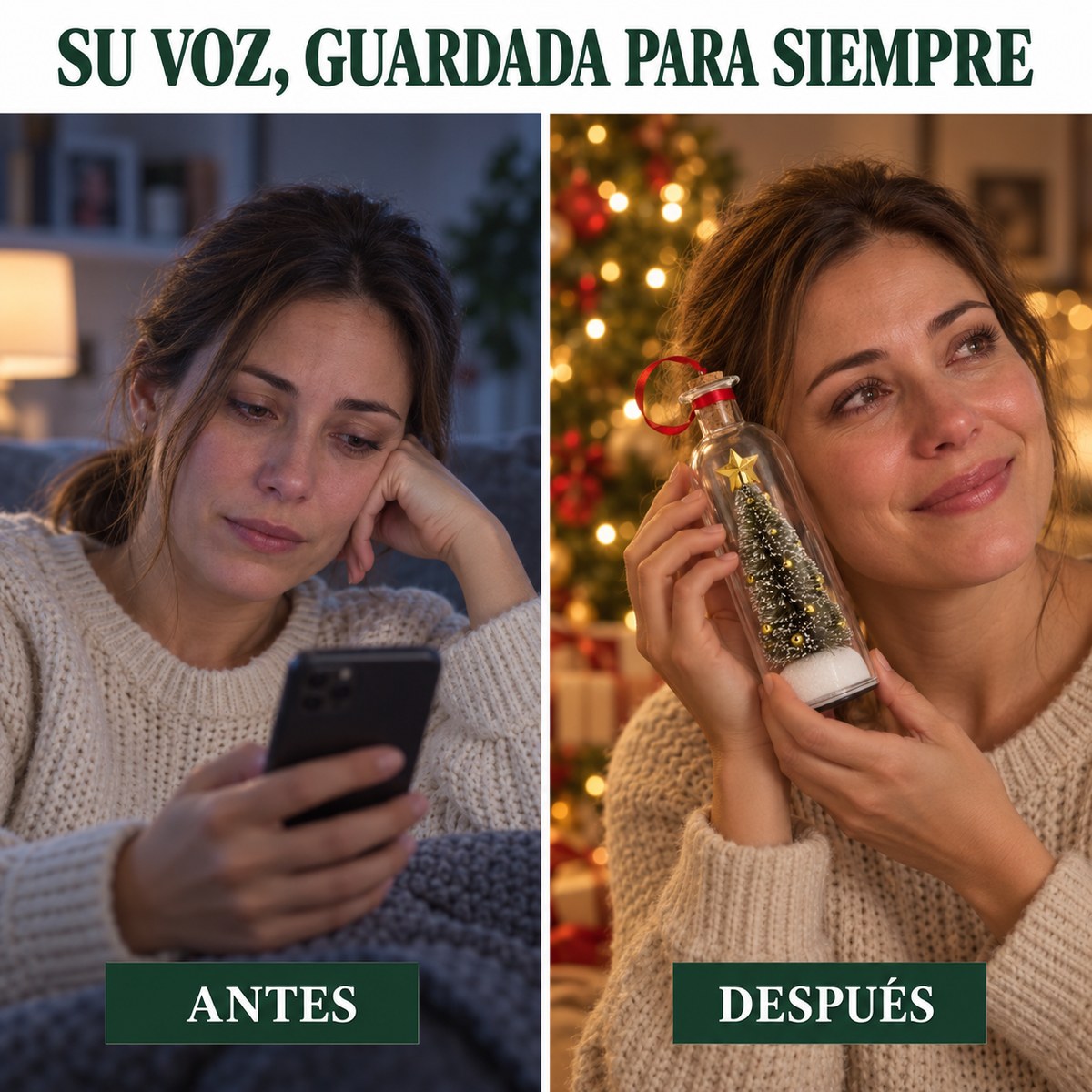 Antes y después con Tinyvoice